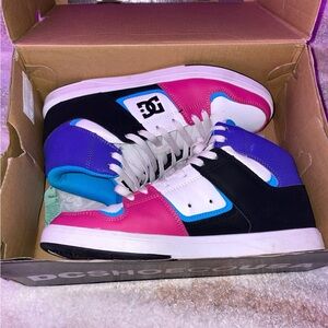 DC Pink and Purple High-Top Sneakers